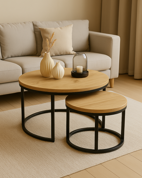 Stoliki kawowe 2w1 dębowe