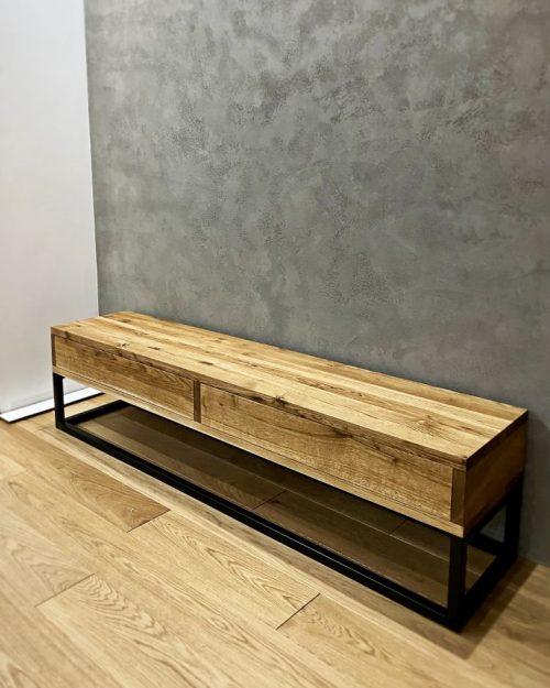 szafka RTV stolik pod telewizor dębowa drewniana na wymiar