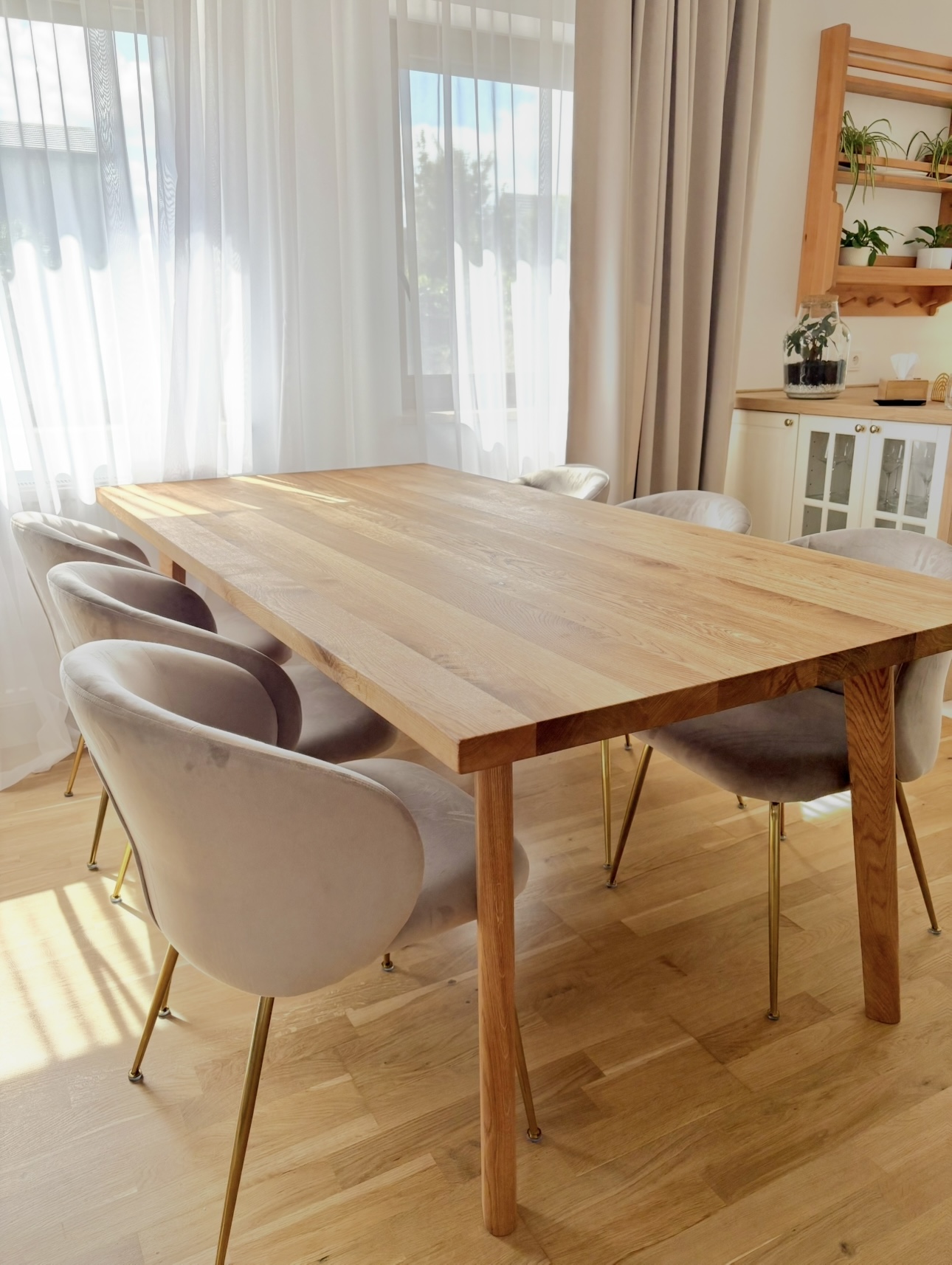 Stół dębowy WOODEN Stół dębowy WOODEN z prostymi drewnianymi nogami drewniany rozkładany do salonu jadalni