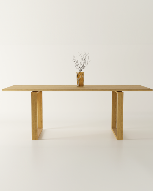 Stół drewniany dębowy U nowoczesny proste nogi rozkładany TAVOLI