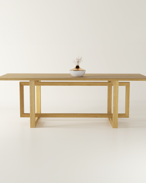 Stół drewniany dębowy nowoczesny proste nogi ryflowane rozkładany PARELLI