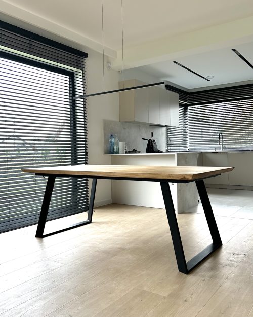 Stół trapez 2 dębowy drewniany rozkładany