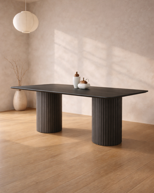 Stół dębowy FLAVIA czarny