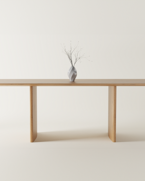 Stół LUSO dębowy drewniany z drewnianymi nogami nowoczesny