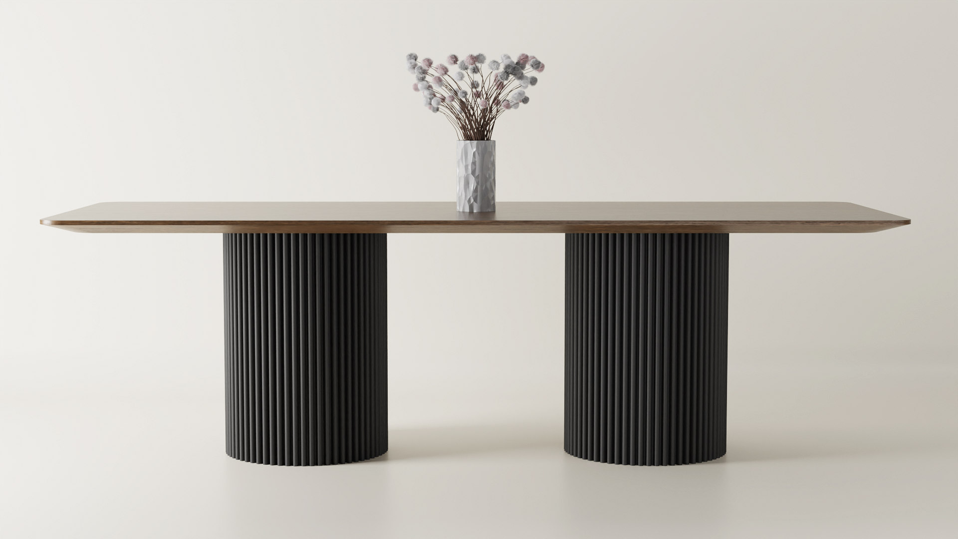 Stół dębowy TUBE Stół dębowy TUBE z nogami okrągłymi z rurek stalowych rozkładany