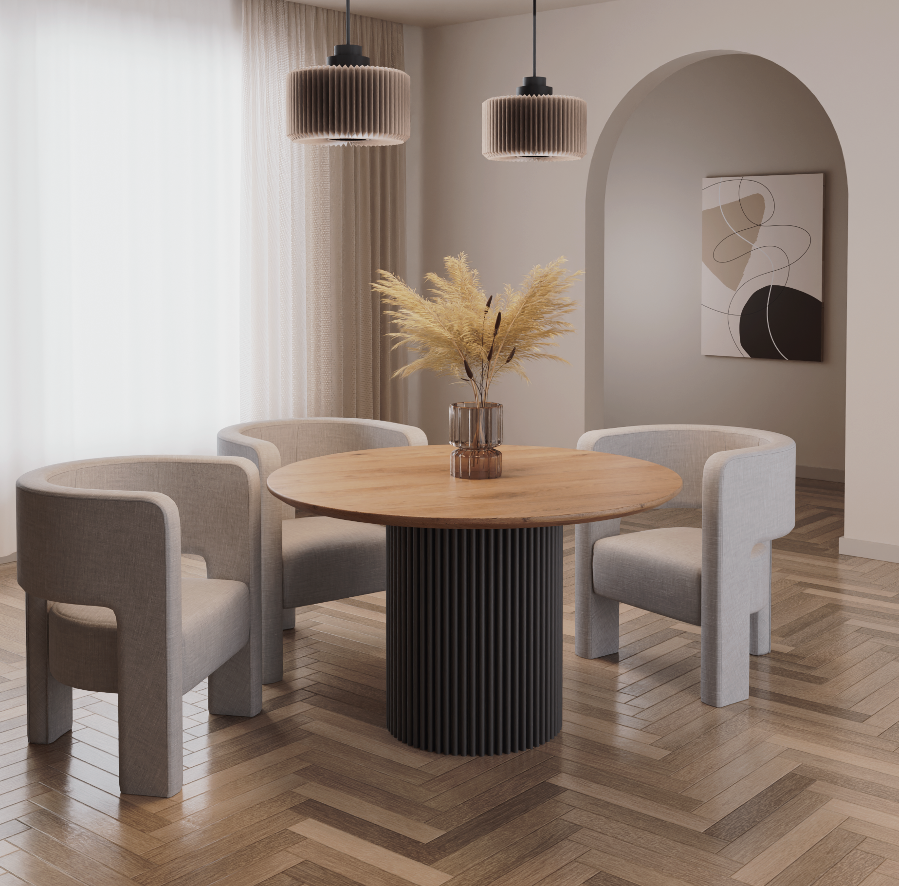 Stół dębowy TUBES okrągły