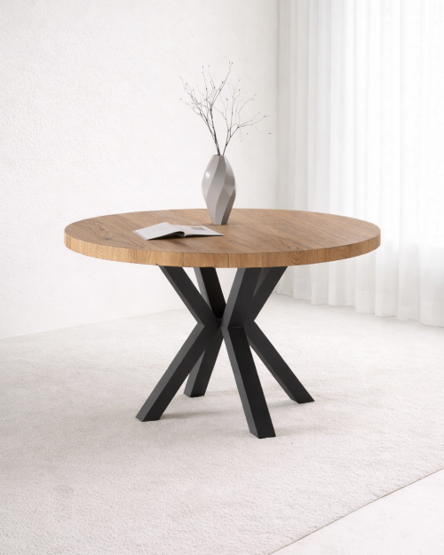 Stół dębowy okrągły PAJĄK