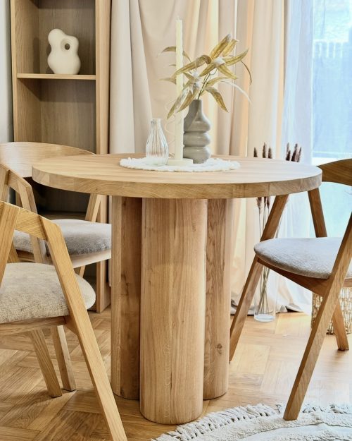 Stół dębowy ROLL okrągły
