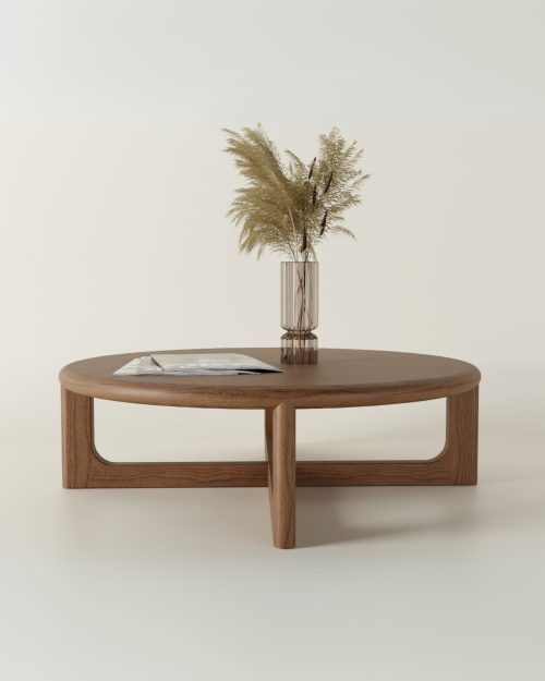 Stolik kawowy dębowy CHOCOLATE okrągły