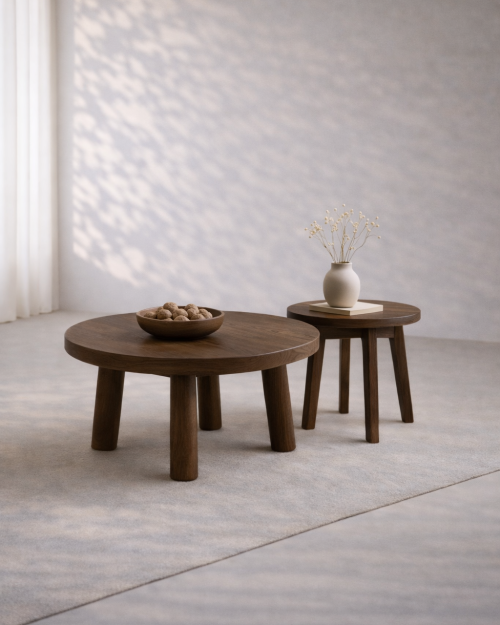 Zestaw stolików kawowych dębowych ESPRESSO