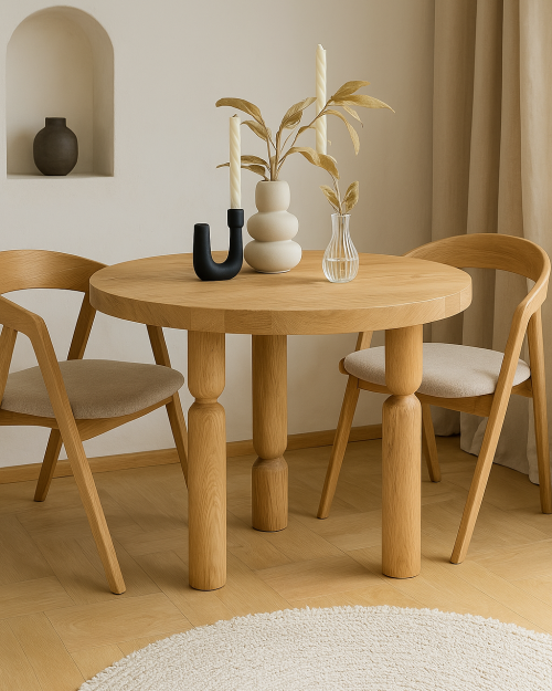 Stół dębowy okrągły DUSY