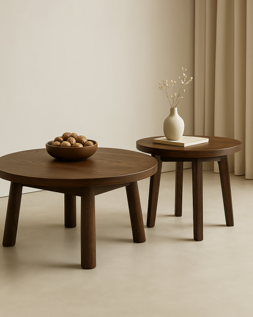 Zestaw stolików kawowych dębowych ESPRESSO