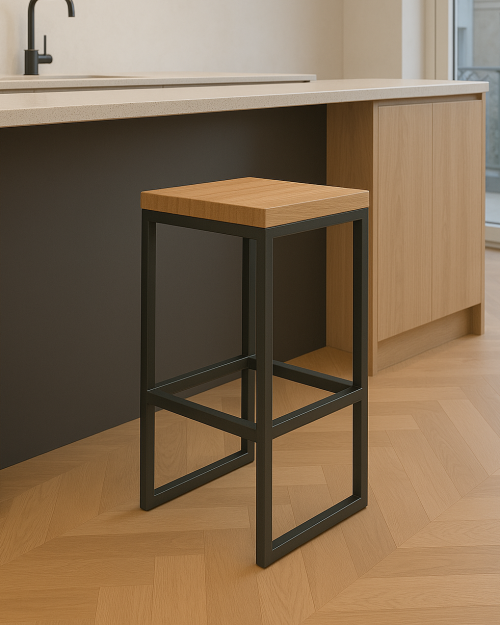 Hoker dębowy LOFT 4 - krzesło barowe