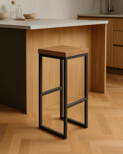 Hoker dębowy LOFT 3 - krzesło barowe