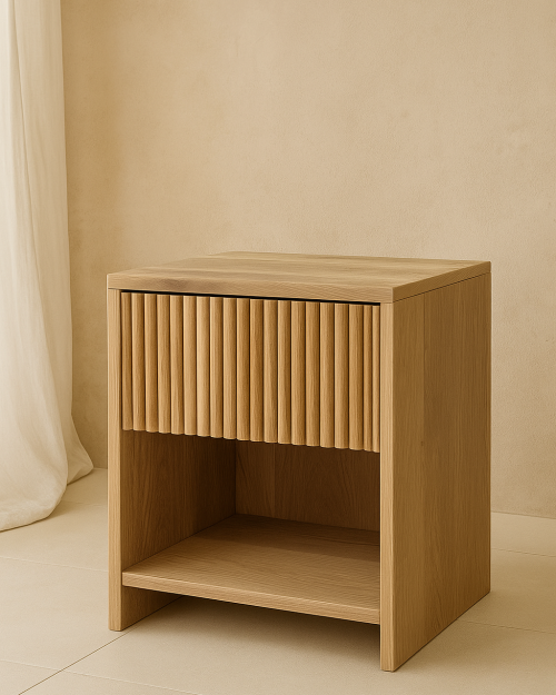 Szafka nocna dębowa ryflowana FISYA