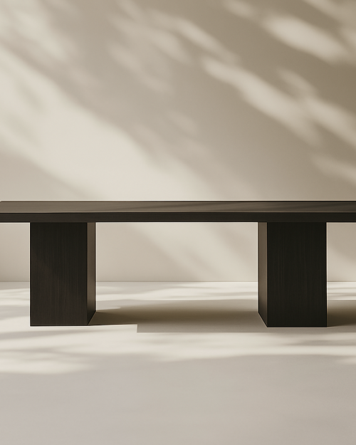 Stół dębowy NANCE do dużego salonu lite drewno drewniany dwie nogi