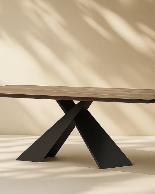 Stół dębowy LOTYA loftowy loft na jednej nodze stalowej rozkładany drewniany Warszawa Katowice Gdańsk Kraków Poznań