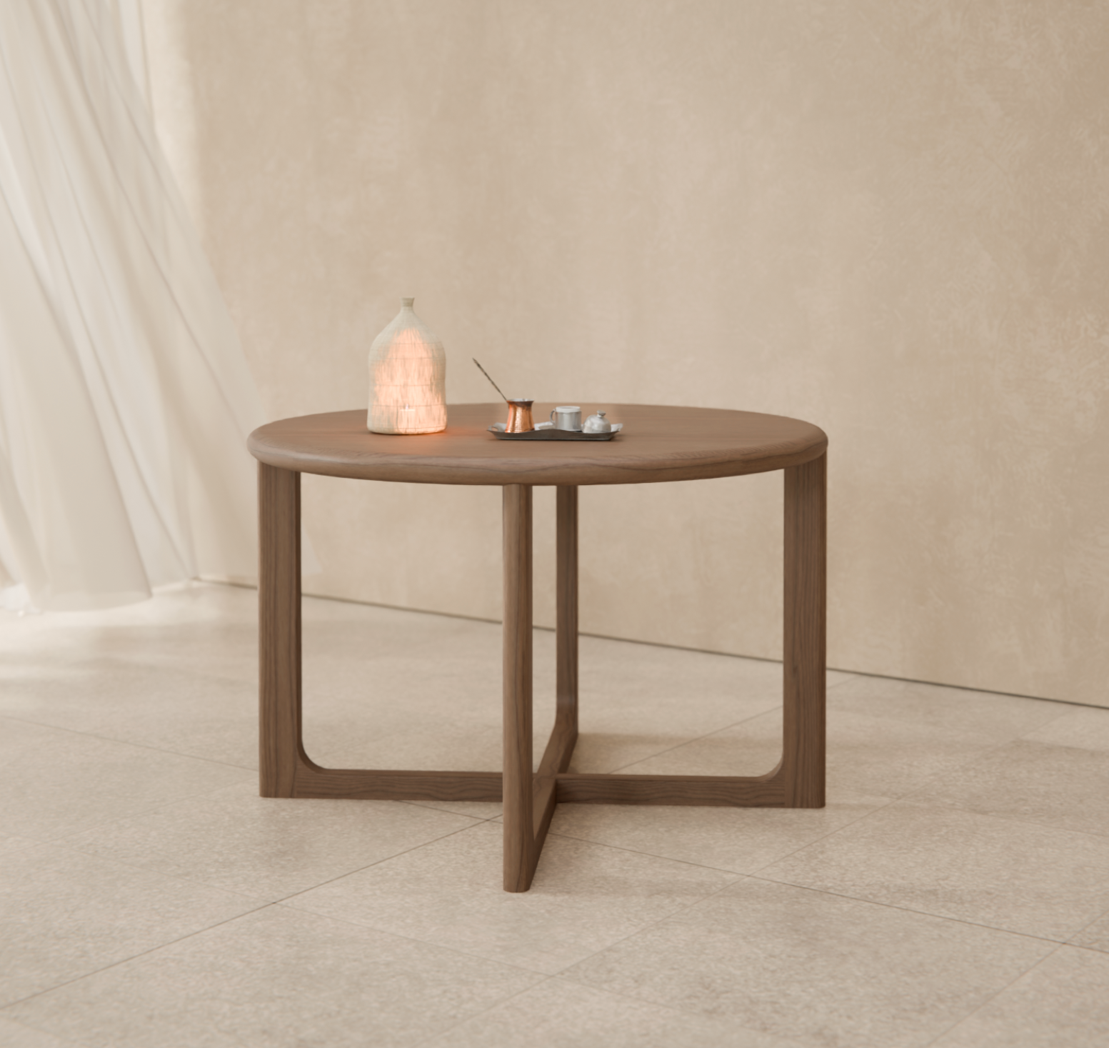 Stół dębowy CHOCOLATE okrągły