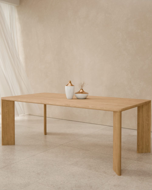 Stół dębowy VIKE do dużego salonu lite drewno drewniany cztery nogi styl design nowoczesny klasyczny