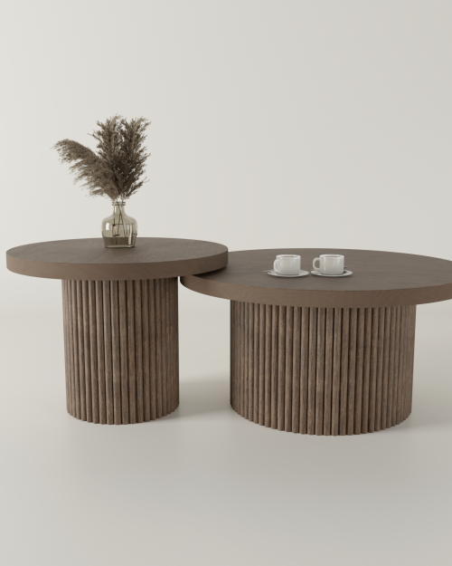 Zestaw stolików kawowych dębowych FELIA