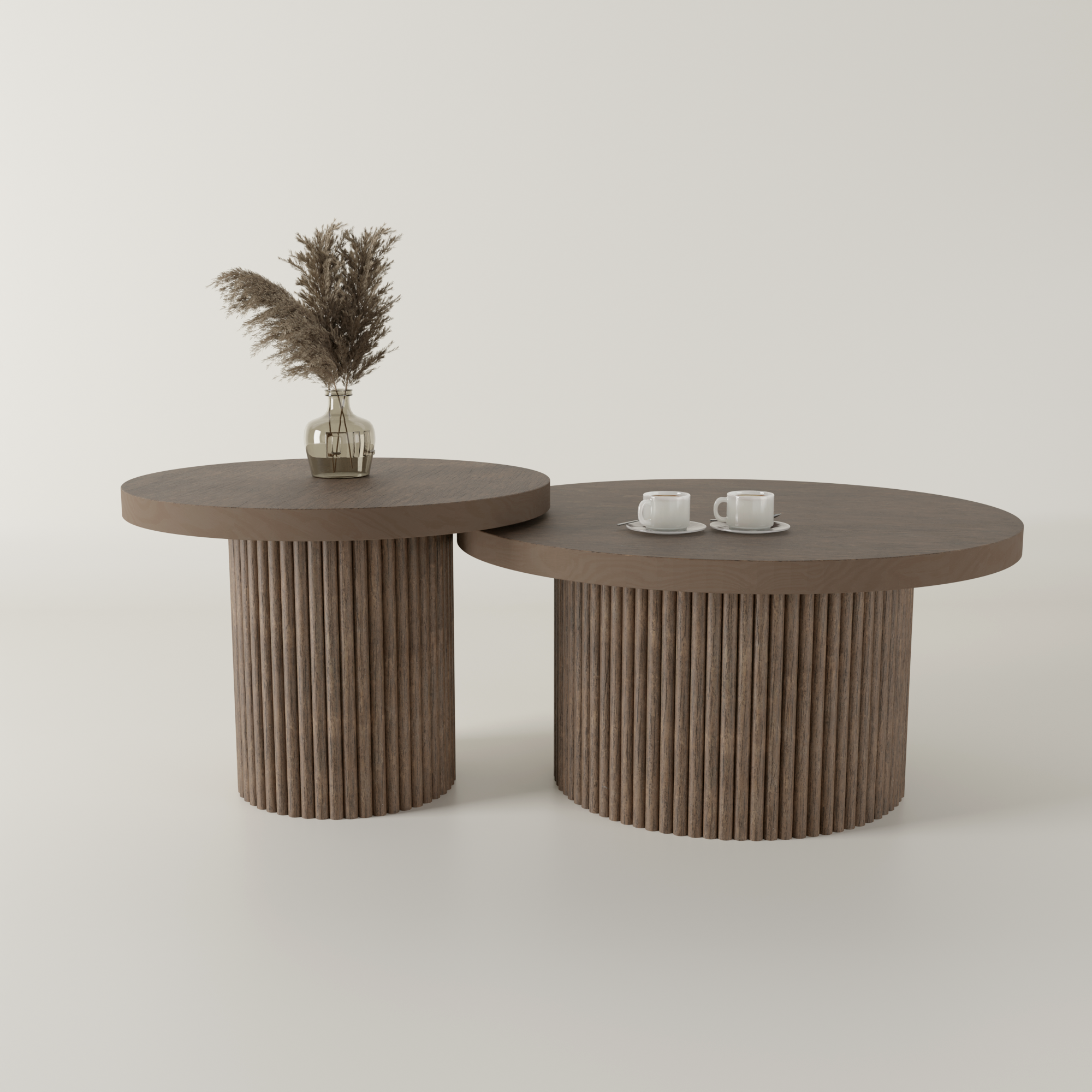 Zestaw stolików kawowych dębowych FELIA heban